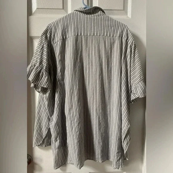 Anthropologie Mave Betty oversized Fit Button down short sleeve size XS-S - Picture 7 of 8